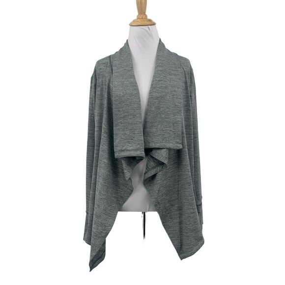 Nike Cardigan Womens S Small Gray Yoga Draped Open Front Dri Fit Long Sleeve - Picture 1 of 15
